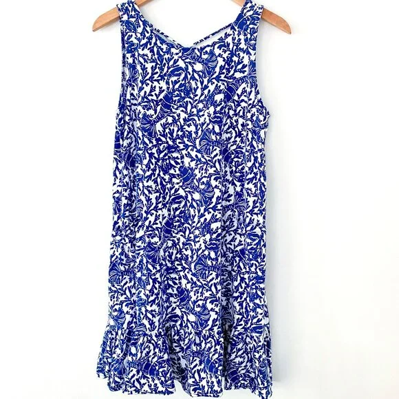 Lilly Pulitzer Blue and White Mini Sundress with Pockets - Picture 2 of 9